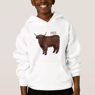 Highland-Rind-Cartoon-Illustration Hoodie