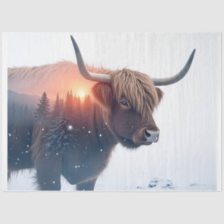 Highland-Rind-Doppelbelichtung Seidenpapier