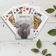 Highland-Rind Schottland Rustikale Farm Monogramm Spielkarten