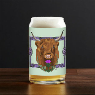 Highland Scottish Cow Lila Celtic Knot Work Dosenglas