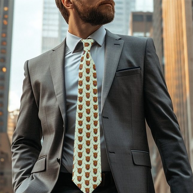 Highland Scottish Cow Lila Celtic Knot Work Krawatte (Von Creator hochgeladen)