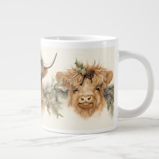 Highland Scottish Cows Jumbo-Tasse (Rechts)