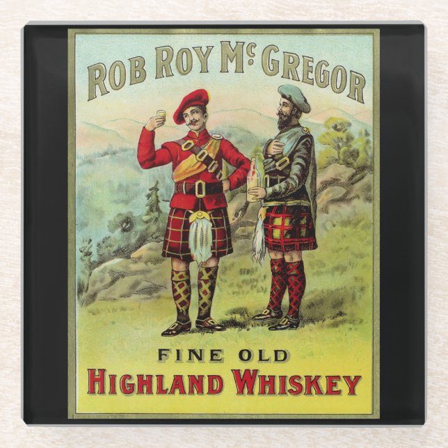 HIghland Scottish Whiskey Label Glasuntersetzer (Vorderseite)