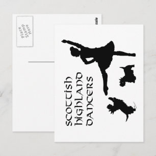 Highland Tänzer Scottie Hunde Postkarte