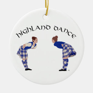 Highland-Tänzer verbeugen sich Keramikornament