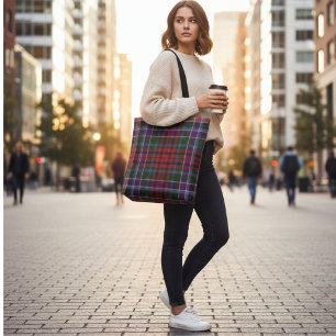 Highland-Tartan - Rustikales Rot-Grün-Karo Tasche