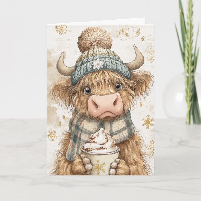 Highland-Weihnachtsgeschenk Feiertagskarte (Vorderseite)