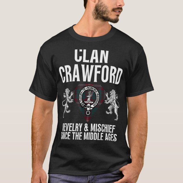 HighlandFour Crawford Clan Scottish Name Coat of a T-Shirt (Vorderseite)