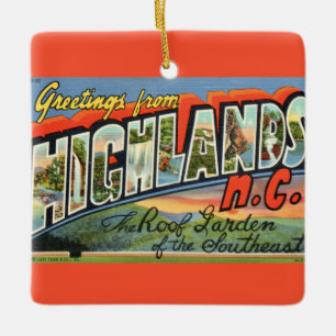 Highlands NC Postkarten-Ornament Keramikornament