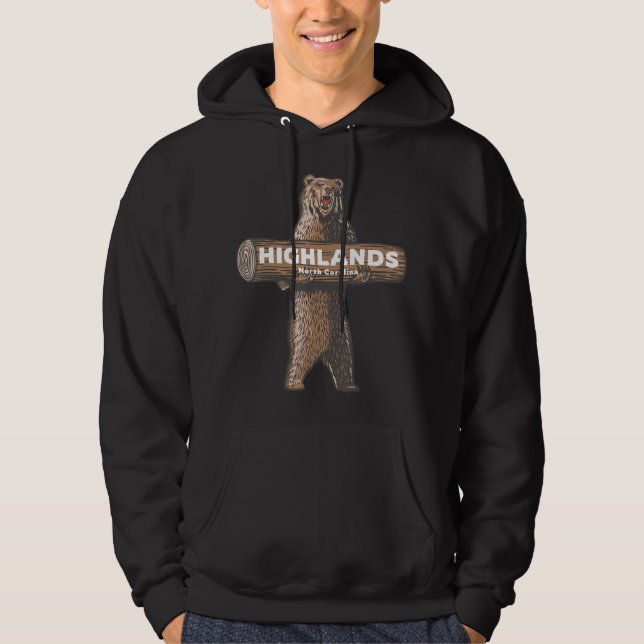 Highlands North Carolina Nc Growling Bear Vacation Hoodie (Vorderseite)