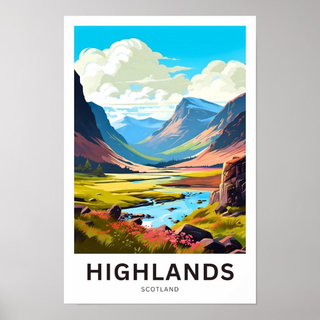 Highlands Scotland Travel Print Poster (Vorne)