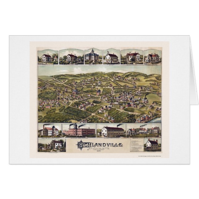 Highlandville, carte panoramique de mA - 1887 (Devant horizontal)