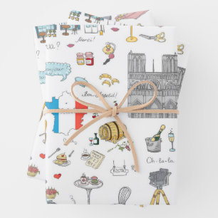 Highlights von Paris Geschenkpapier Set