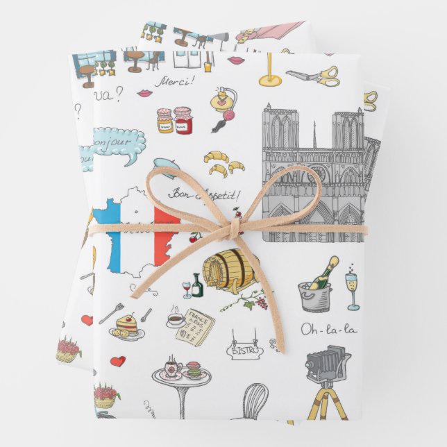 Highlights von Paris Geschenkpapier Set (Beispiel)