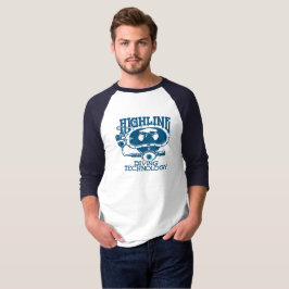 Highline Diving Tech Retro (Blaues Logo) 3/4 T-Shirt