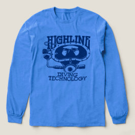 Highline Diving Tech Retro (Blaues Logo) Langarmsh Tri-Blend Shirt