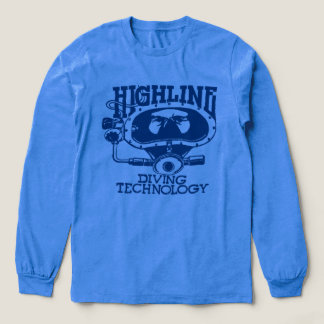 Highline Diving Tech Retro (Blaues Logo) Langarmsh Tri-Blend Shirt