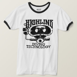 Highline Diving Tech Retro (Schwarzes Logo) T-Shirt