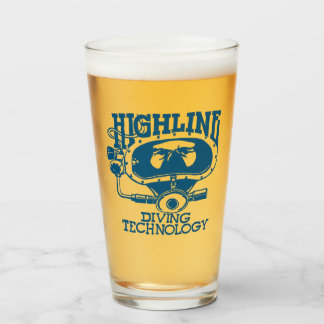 Highline Diving Technology Retro-Logo Glas