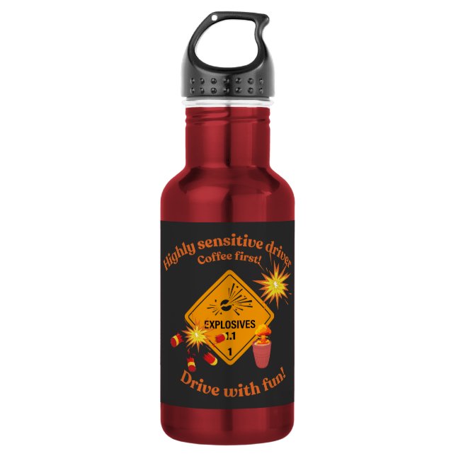 Highly Sensitive Driver: Coffee First!  Edelstahlflasche (Vorderseite)