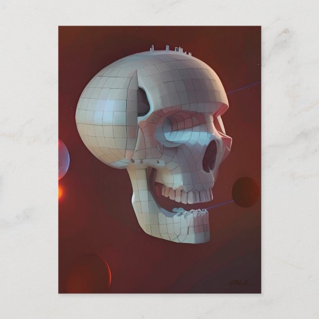 Highrise Living on Skull Asteroid 42-C Postkarte (Vorderseite)