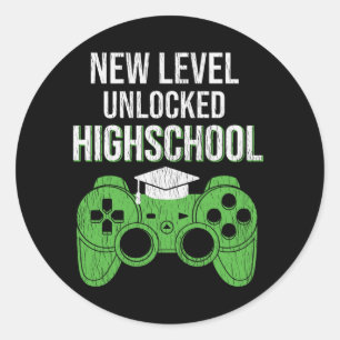 Highschool-Ebene frei für Schulkid-Gamer Runder Aufkleber
