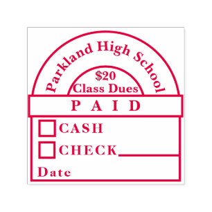 Highschool Klassen-Schulden-zahlende Briefmarke Permastempel