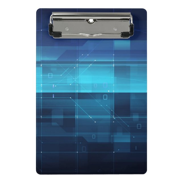 Hightech- digitaler Hintergrund Mini Klemmbrett (Vorderseite)
