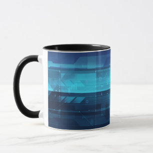 Hightech- digitaler Hintergrund Tasse