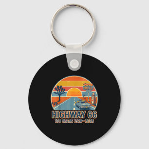Highway 66 100 Jahre 1926-2026 Oldtimer-Liebhaber Schlüsselanhänger