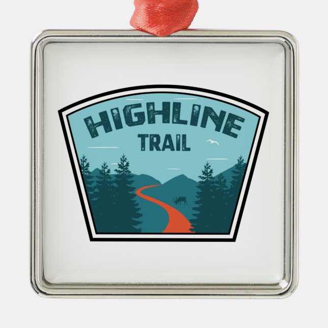 Highway Glacier Nationalpark Ornament Aus Metall (Vorne)