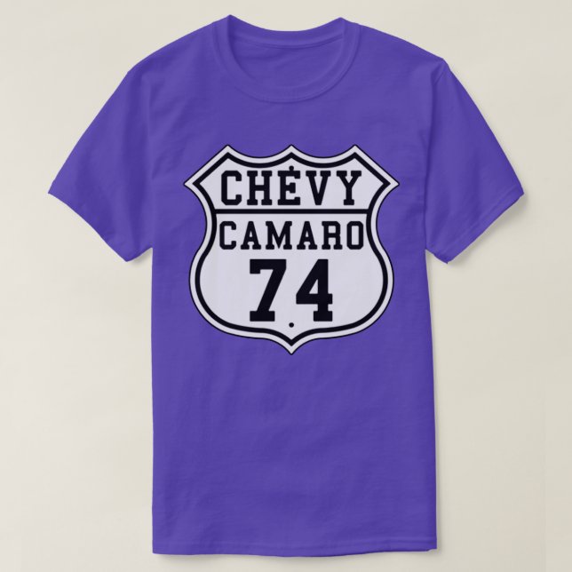 Highway Route 1974 Camaro Classic Vintag T Shirt (Design vorne)
