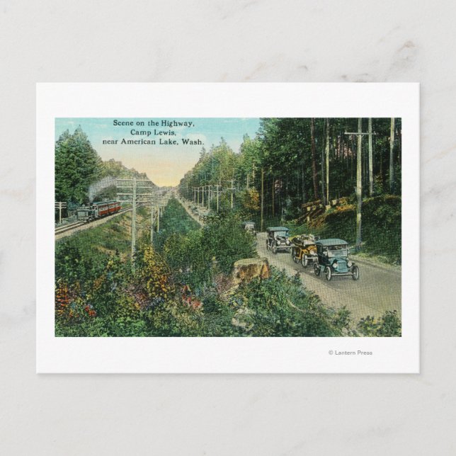 Highway Scene nähe American Lake Postkarte (Vorderseite)