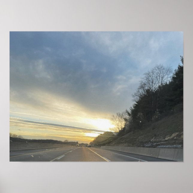Highway Sunset Poster (Vorne)