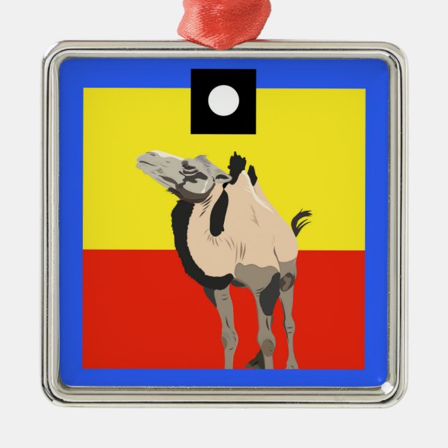 HiHo Square Ornament Aus Metall (Vorne)