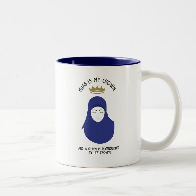Hijab est ma couronne - tasse de café BLEUE (Droit)