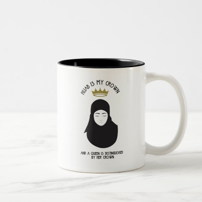 Hijab est ma couronne - tasse de café NOIR (Droit)