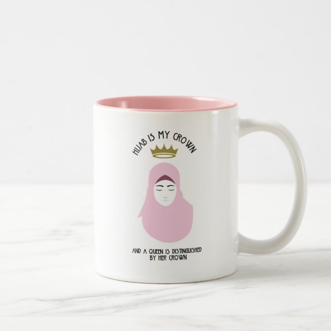 Hijab est ma couronne - tasse de café ROSE (Droit)