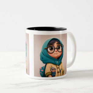 Hijab Girl Zwei-Tone-Tasse, 11 oz Zweifarbige Tasse
