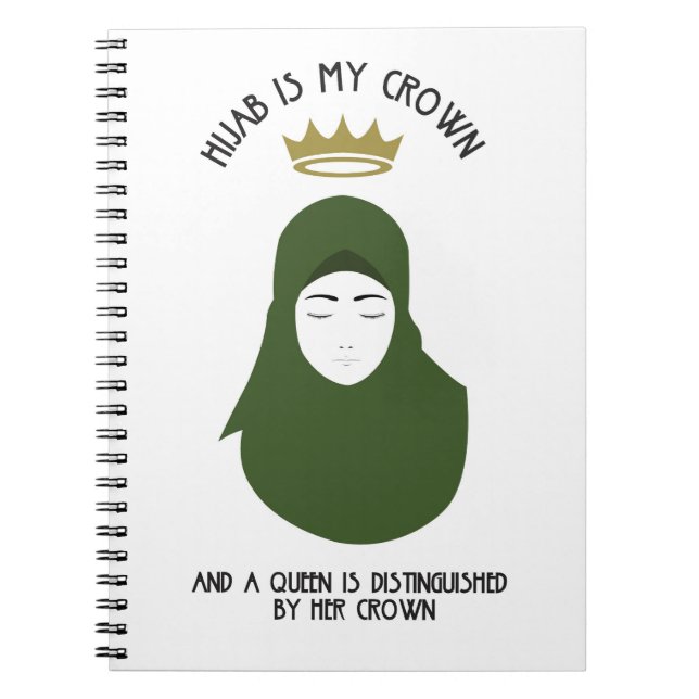 Hijab ist meine Krone - AVOCADO gewundenes Notizblock (Vorderseite)