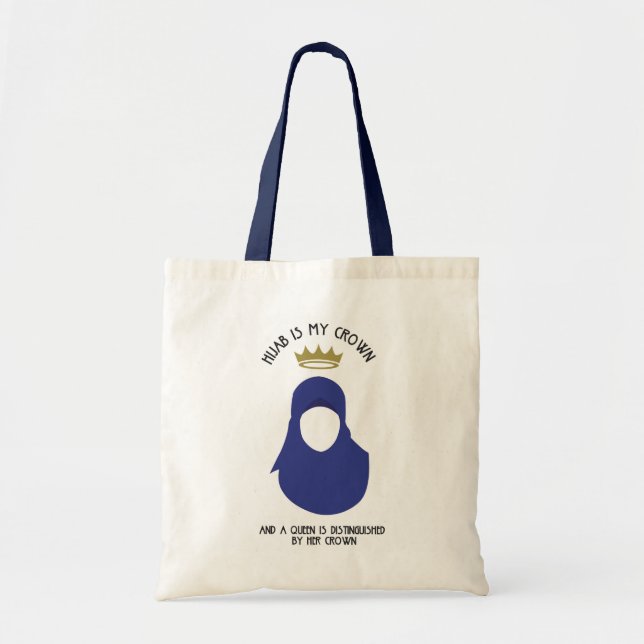Hijab ist meine Krone - HIJAB - BLAU - GESICHTSLOS Tragetasche (Vorne)