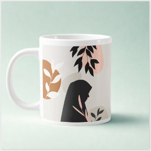 Hijabi Mädchen Monogramm Tasse   Terrakotta & Rosé
