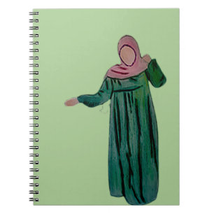 Hijabi - Muslimah - Hijab Hand gezogen - Hijab-Mäd Notizblock