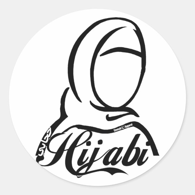 Hijabi Runder Aufkleber (Vorderseite)