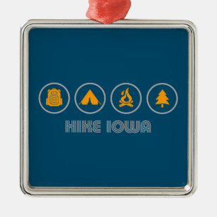 Hike Iowa Ornament Aus Metall