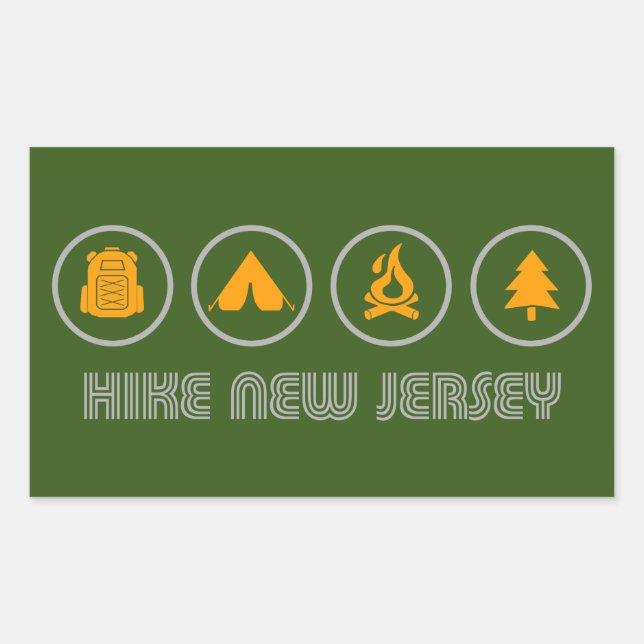 Hike New Jersey Rechteckiger Aufkleber (Vorderseite)