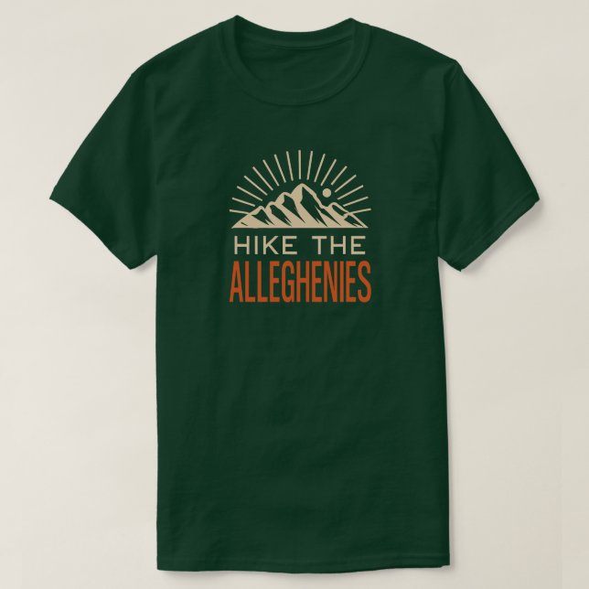 Hike The Allegheny Mountains Sunburst T-Shirt (Design vorne)