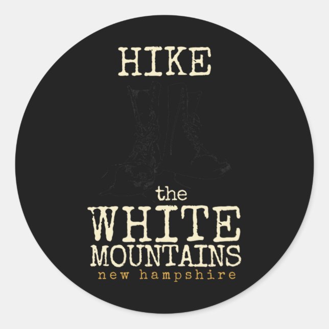 Hike The White Mountains , New Hampshire Tee  Runder Aufkleber (Vorderseite)