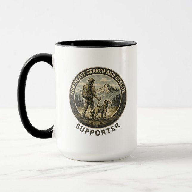 Hiker and Labrador Retriever Search and Rescue Mug Tasse (Links)