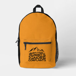 Hiker camping humor black orange  bedruckter rucksack